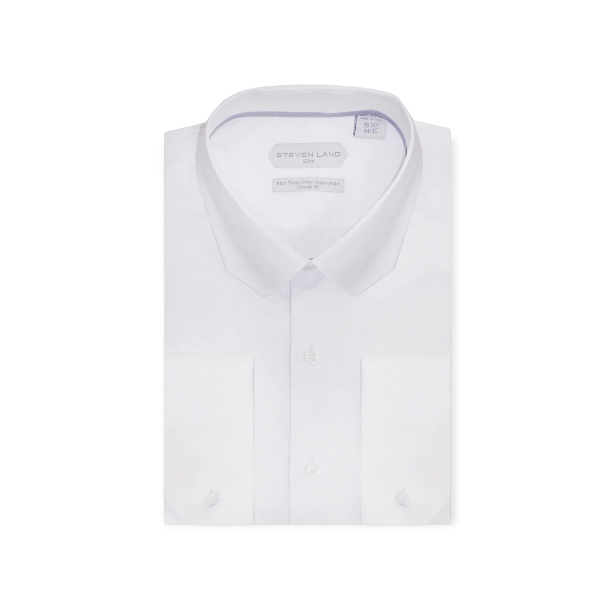 STEVENLAND: Mitered Collar French Cuff Dress Shirt DS267